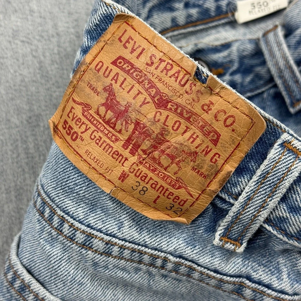 Vintage Levis 550 Jeans Men 38X32 Fits 36x32 Blue Relaxed Fit Denim Made In USA‎